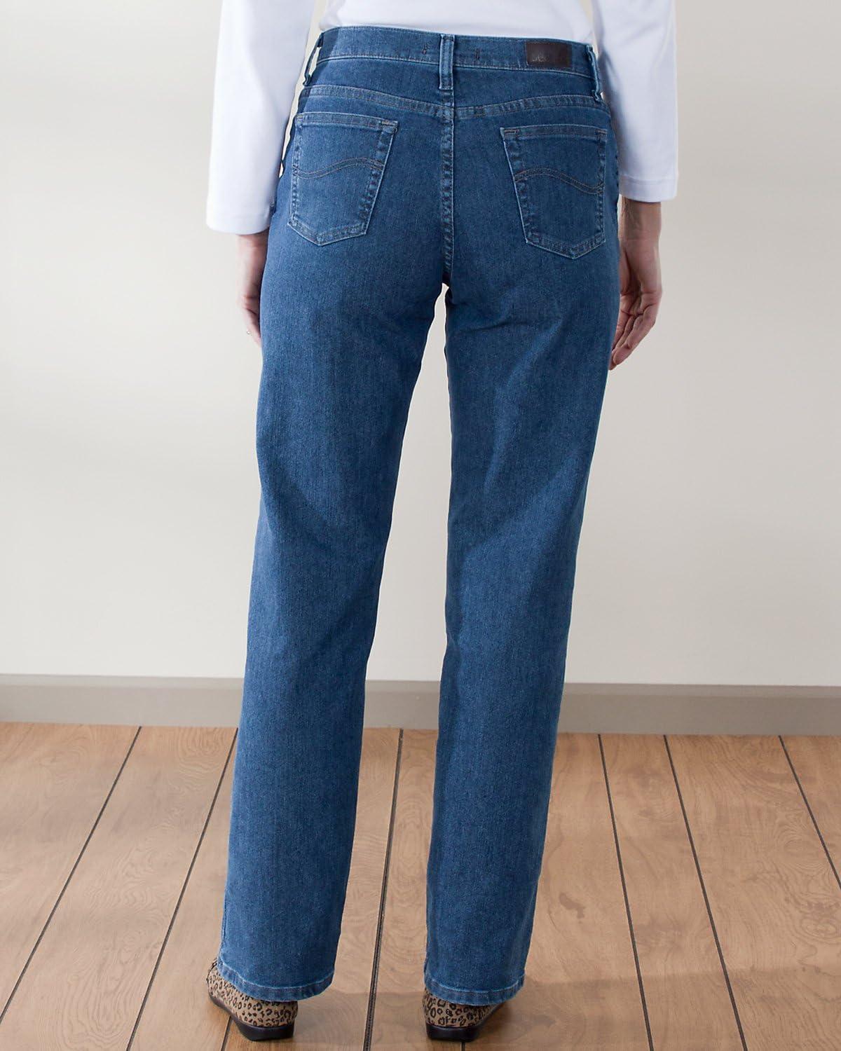 imageLee Womens Wrinkle Free Relaxed Fit Straight Leg PantPremium Stonewash