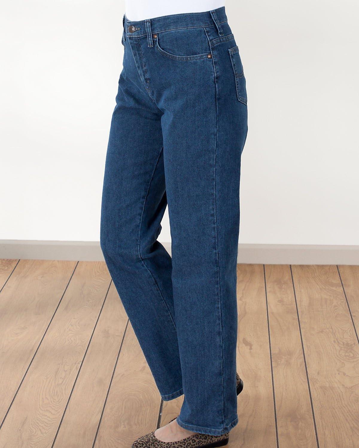 imageLee Womens Wrinkle Free Relaxed Fit Straight Leg PantPremium Stonewash