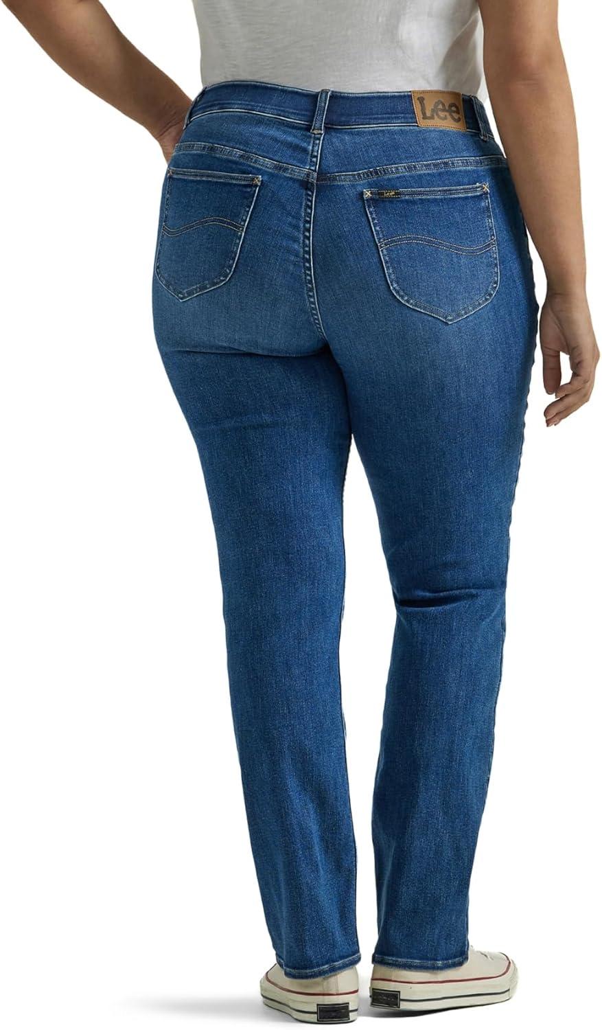 imageLee womens Plus Size Ultra Lux Comfort With Flex Motion Straight Leg JeanCobalt Sheen