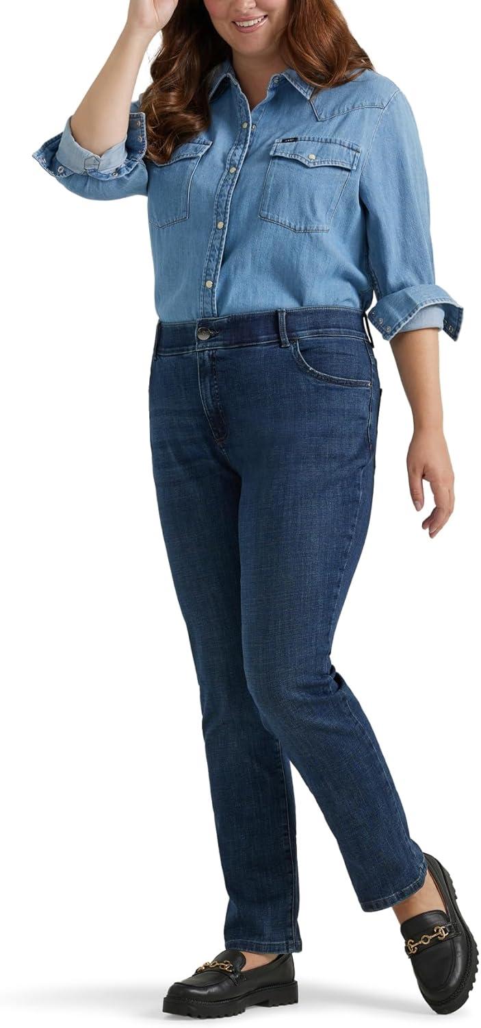 imageLee womens Plus Size Ultra Lux Comfort With Flex Motion Straight Leg JeanRoyal Chakra