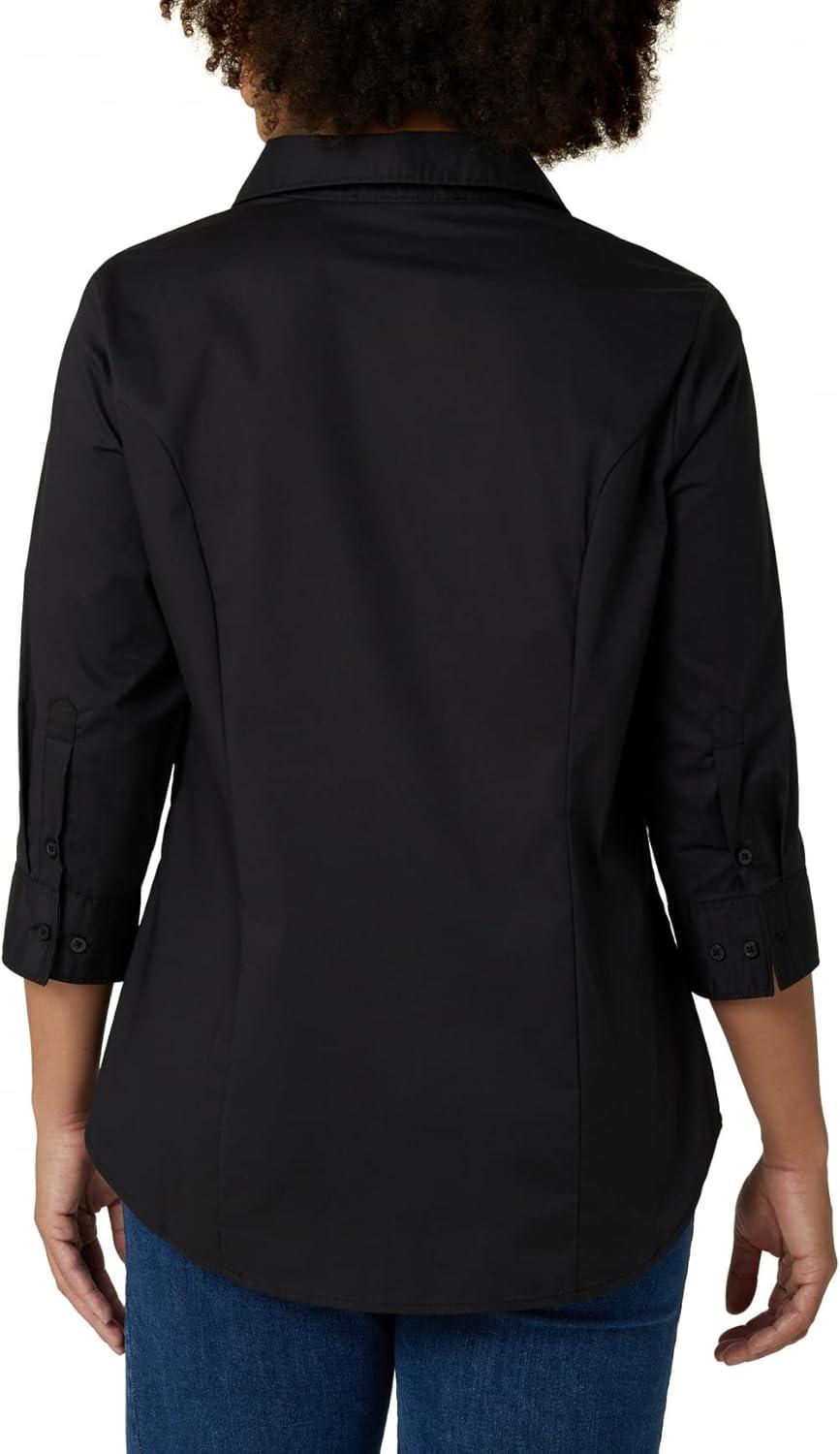 imageRiders by Lee Indigo Womens Bella Easy Care Quarter Sleeve Woven ShirtBlack Soot