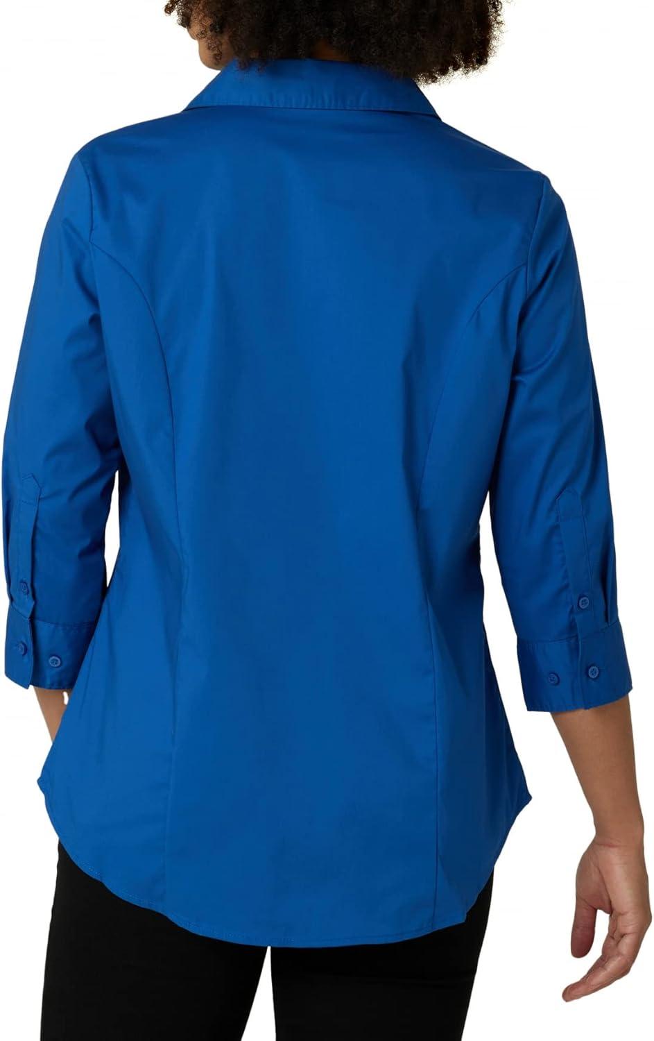 imageRiders by Lee Indigo Womens Bella Easy Care Quarter Sleeve Woven ShirtTrue Blue