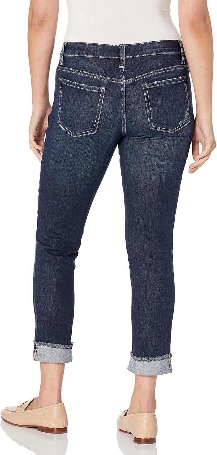 imageRiders by Lee Indigo Womens Fringe Cuff Boyfriend JeanDark