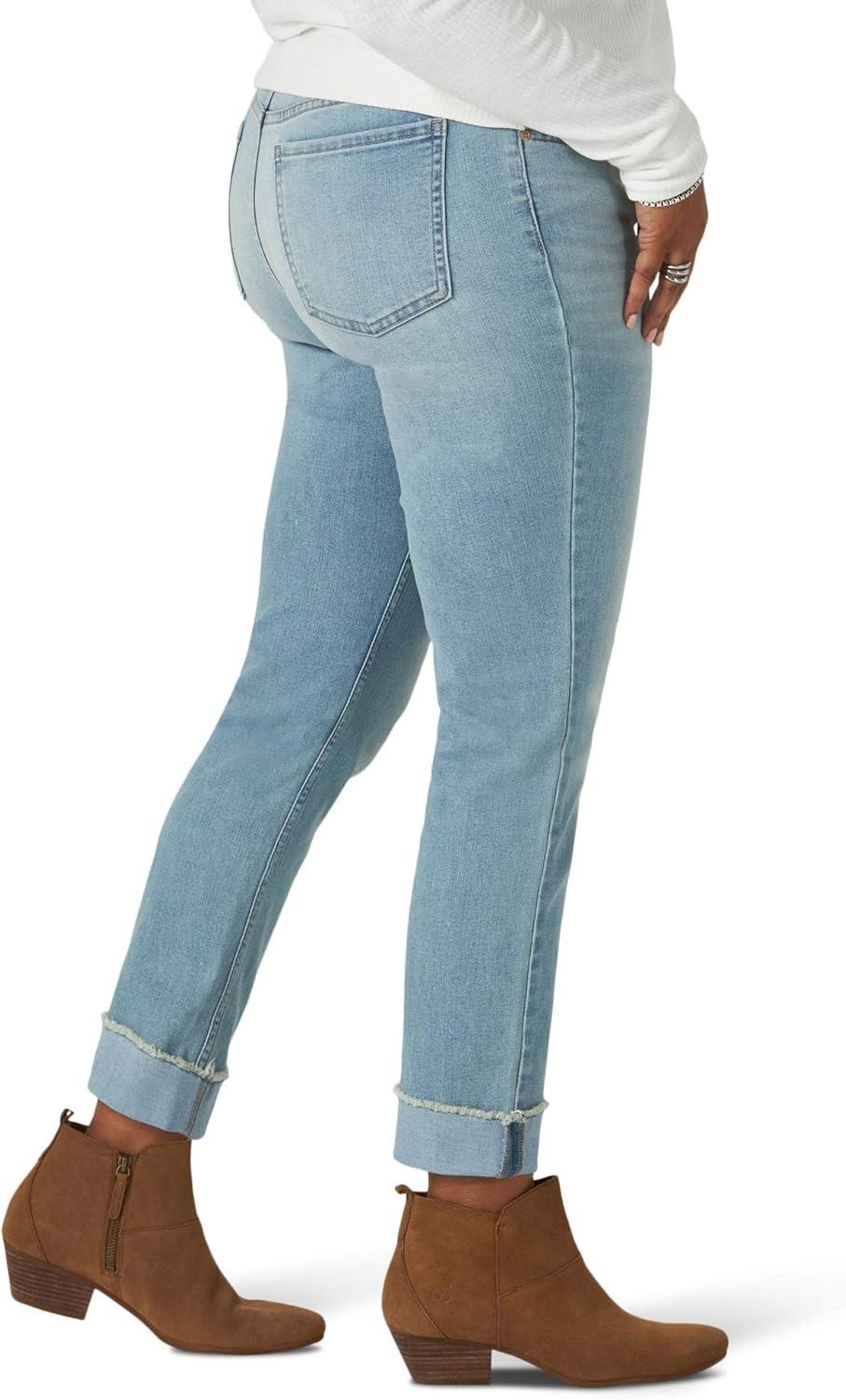 imageRiders by Lee Indigo Womens Fringe Cuff Boyfriend JeanLight Wash