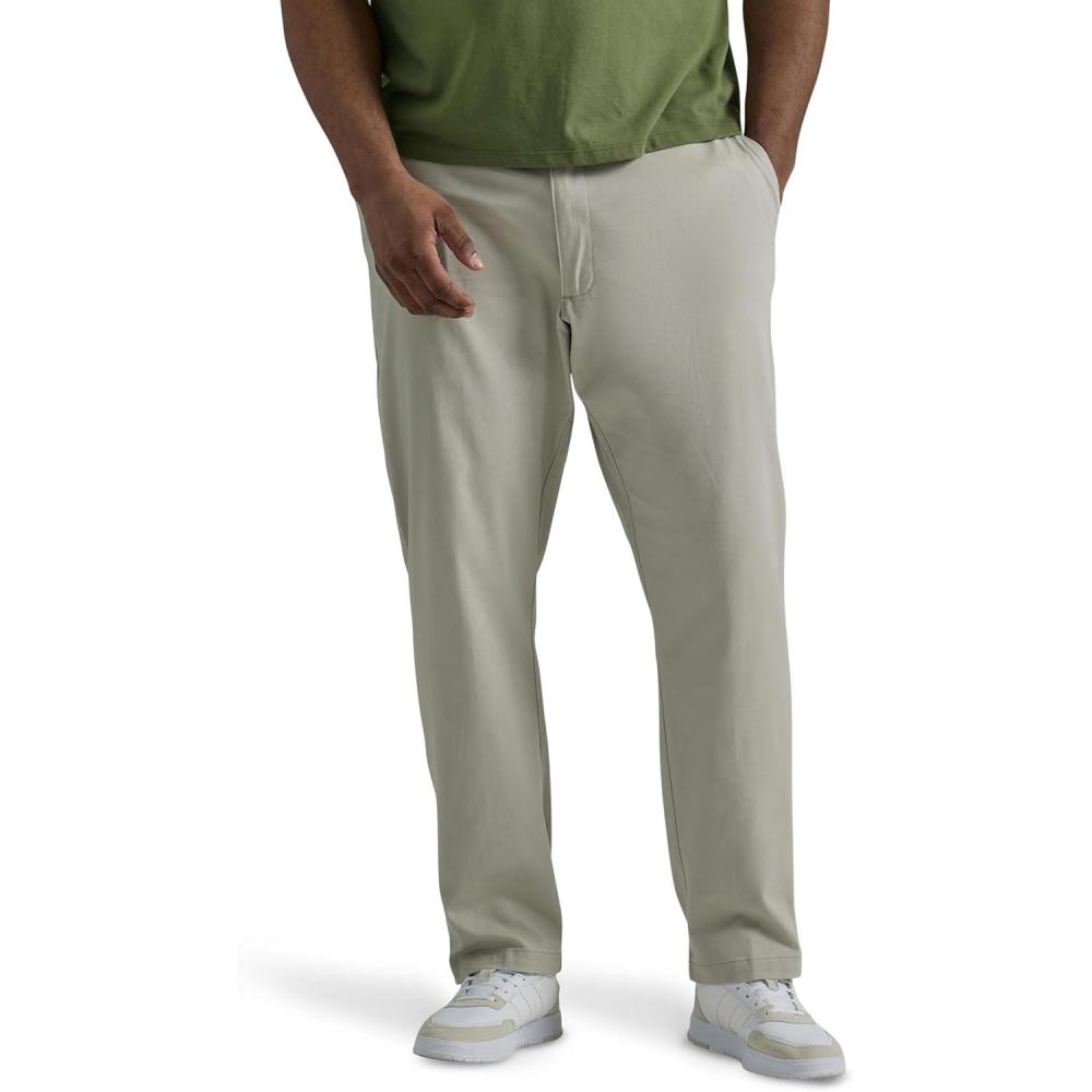 imageLee Mens Big ampamp Tall Extreme Motion Flat Front Relaxed Taper PantDove