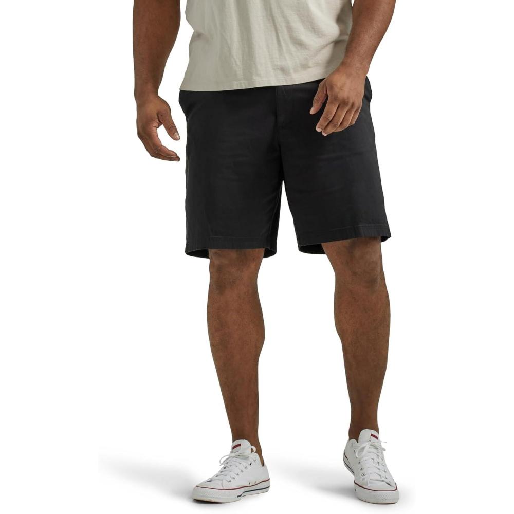 imageLee Mens Big ampamp Tall Extreme Motion Flat Front ShortBlack