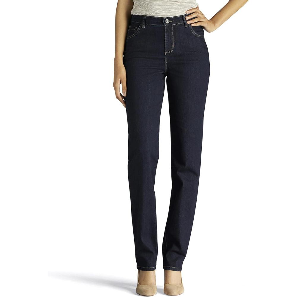 imageLee Womens Petite Legendary Mid Rise Straight Leg JeanHeritage Blue