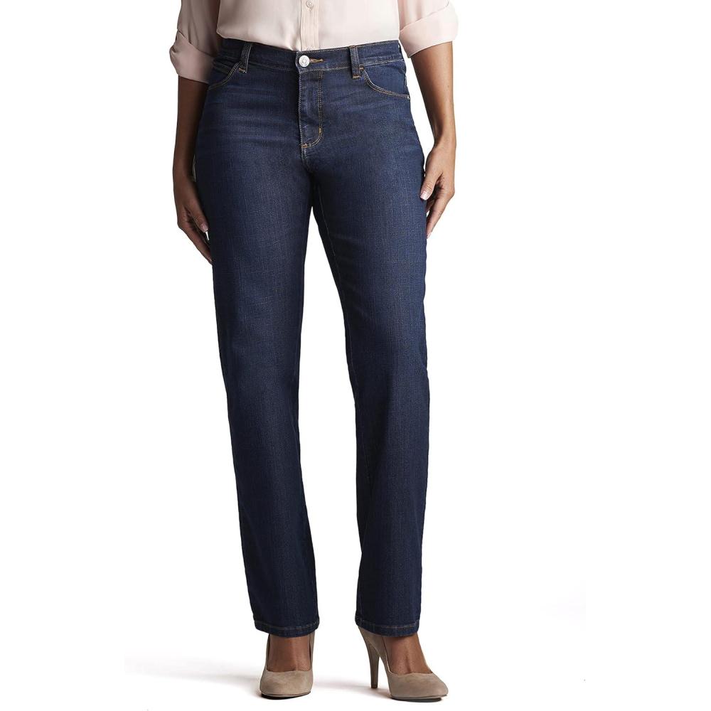 imageLee Womens Petite Relaxed Fit Straight Leg JeanVerona Blue