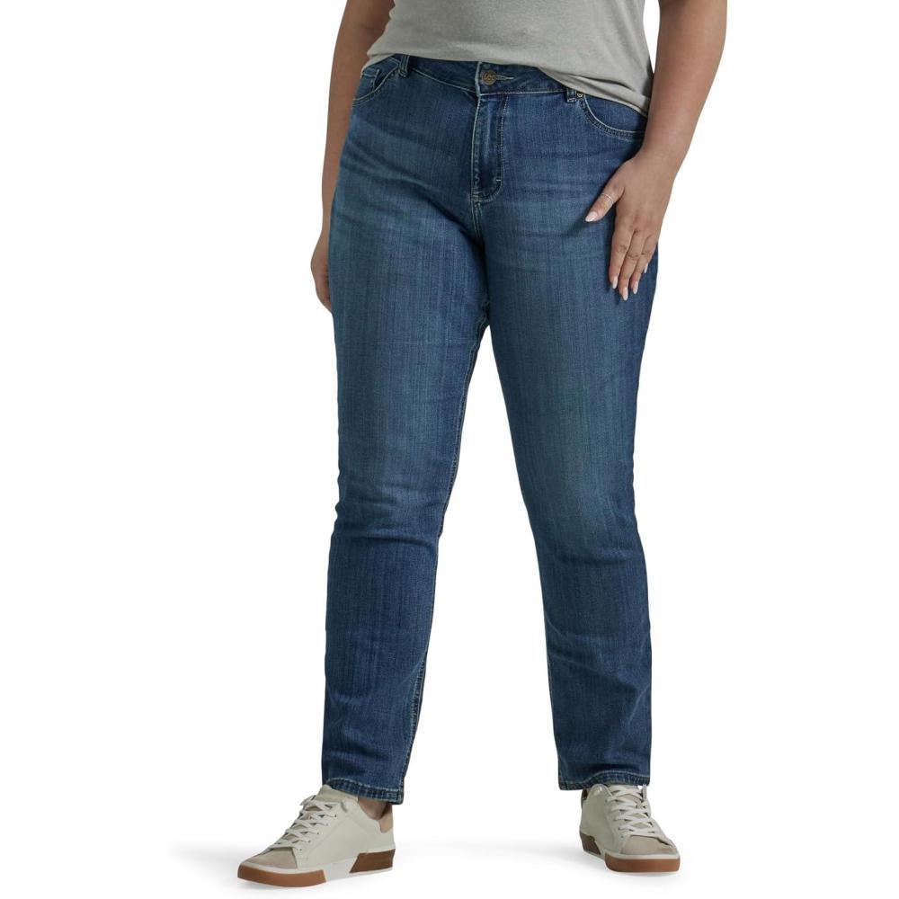 imageLee Womens Plus Size Legendary Mid Rise Straight Leg JeanSeattle