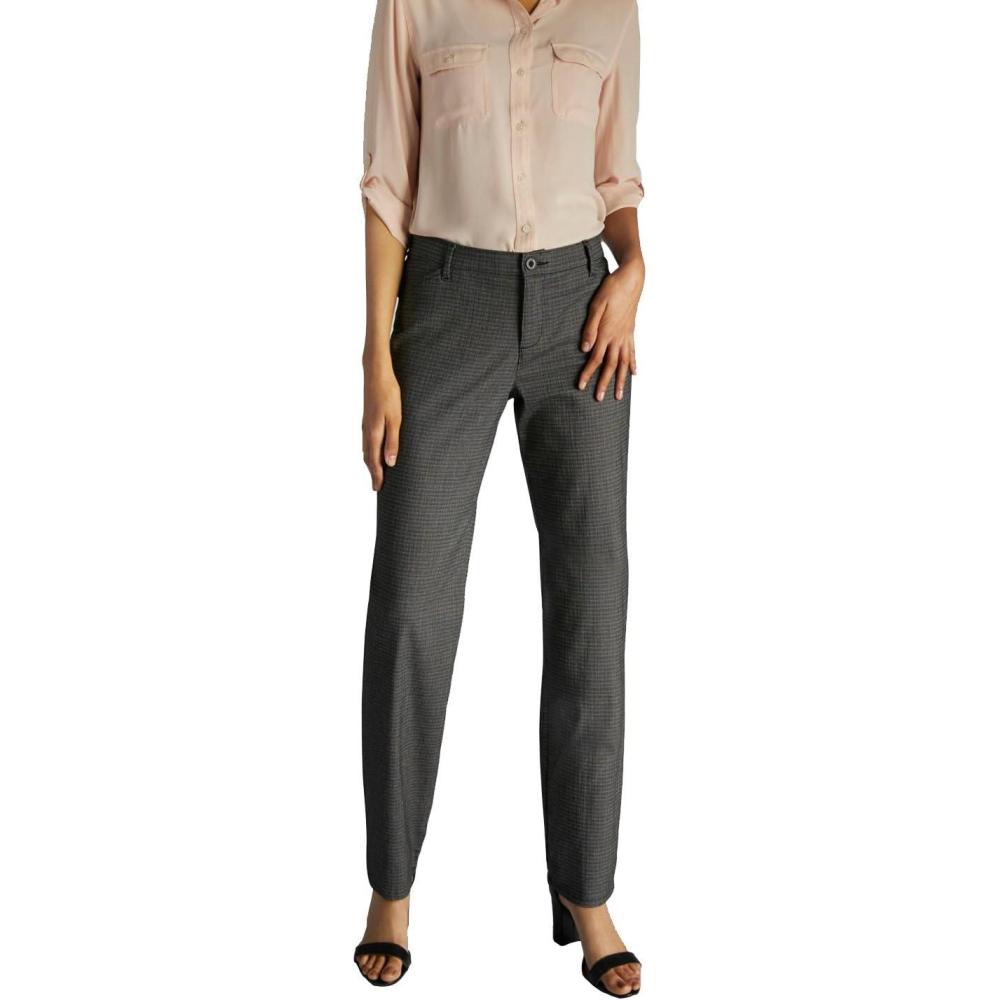 imageLee Womens Relaxed Fit All Day Straight Leg PantBlack White Rockhill Plaid
