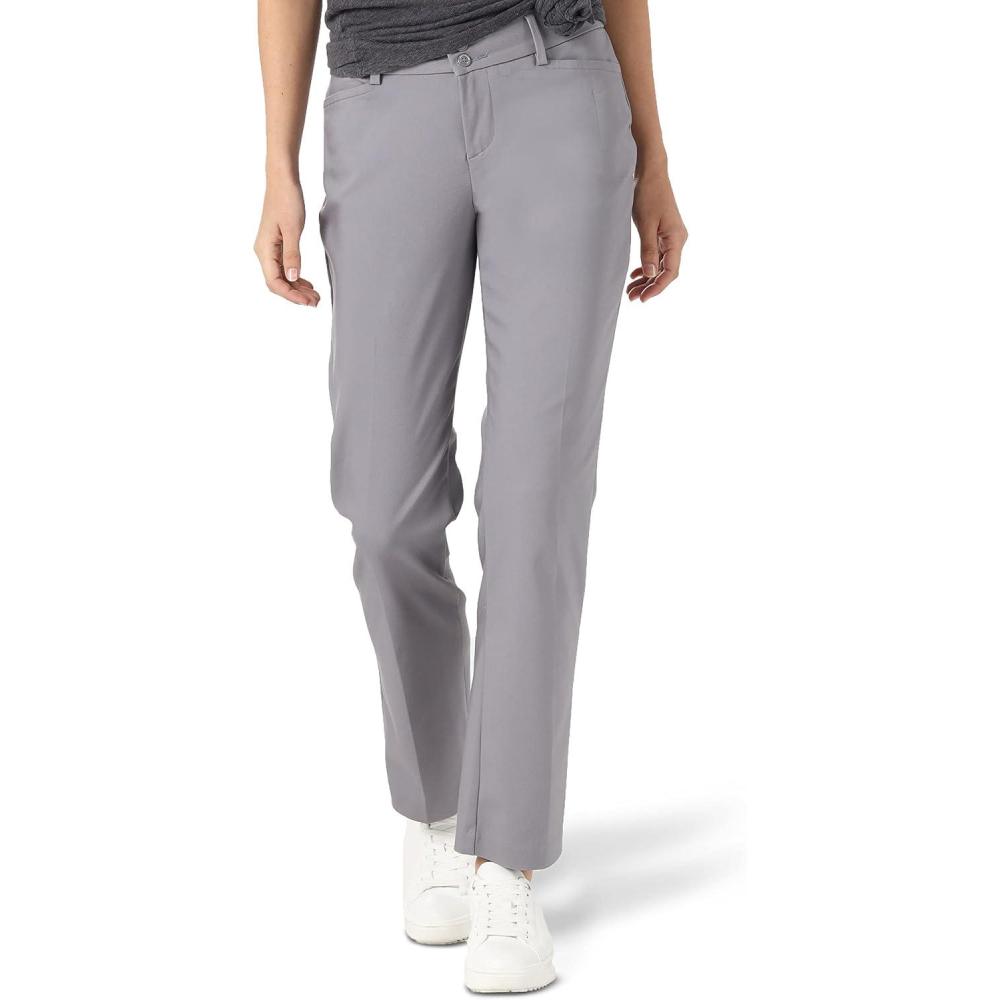 imageLee Womens Secretly Shapes Regular Fit Straight Leg PantBoulder Gray