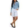 imageLee Womens Legendary 9quot Chino Bermuda ShortShy Blue Stripe