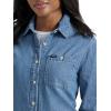 imageLee Womens Legendary Long Sleeve All Purpose Button Down ShirtMid Wash