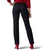 imageLee Womens Petite Wrinkle Free Relaxed Fit Straight Leg PantBlack
