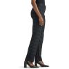 imageLee Womens Petite Wrinkle Free Relaxed Fit Straight Leg PantBlackCharcoal Plaid