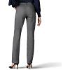 imageLee Womens Petite Wrinkle Free Relaxed Fit Straight Leg PantBlackWhite Rockhill Plaid