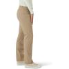 imageLee Womens Petite Wrinkle Free Relaxed Fit Straight Leg PantFlax