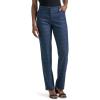 imageLee Womens Petite Wrinkle Free Relaxed Fit Straight Leg PantNavyInsignia Blue Plaid