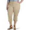 imageLee Womens Plus Size Relaxed Fit Austyn Knit Waist Cargo Capri PantCaf