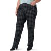 imageLee Womens Plus Size Wrinkle Free Relaxed Fit Straight Leg PantUnionall BlackGray Houndstooth