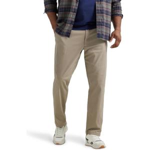 imageLee Mens Big ampamp Tall Extreme Motion Flat Front Relaxed Taper PantKhaki