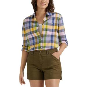 imageLee Womens Legendary Long Sleeve All Purpose Button Down ShirtKiwi Field Plaid