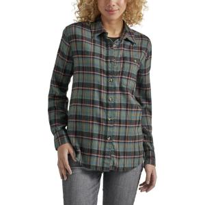 imageLee Womens Legendary Long Sleeve All Purpose Button Down ShirtOlive Grove Plaid