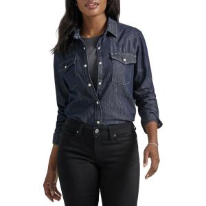 imageLee Womens Legendary Slim Fit Western Snap ShirtObsidian Night  Dark Blue