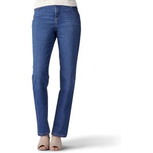 imageLee Womens Petite Legendary Mid Rise Straight Leg JeanSeattle Blue