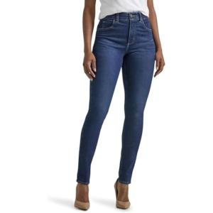 imageLee Womens Petite Ultra Lux Comfort with Flex Motion High Rise Skinny JeanDeepest Dark