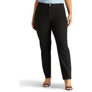 imageLee Womens Plus Size Relaxed Fit Side Elastic Tapered Leg JeanBlack Stretch