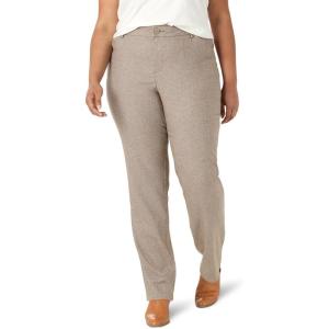 imageLee Womens Plus Size Wrinkle Free Relaxed Fit Straight Leg PantDark Earth