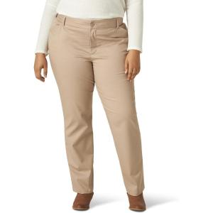 imageLee Womens Plus Size Wrinkle Free Relaxed Fit Straight Leg PantFlax