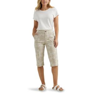 imageLee Womens Ultra Lux Comfort with Flextogo Utility Skimmer Capri PantEcru Tropical Floral