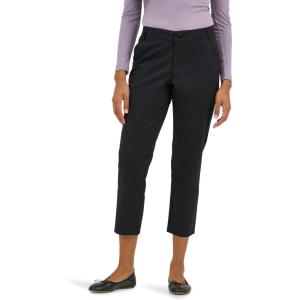 imageLee Womens Wrinkle Free 23quot Capri PantUnionall Black
