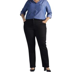 imageLee Womens Wrinkle Free Relaxed Fit Straight Leg PantAuthentic Black