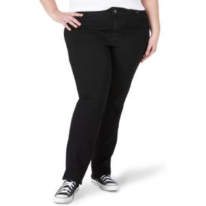 imageLee Womens Wrinkle Free Relaxed Fit Straight Leg PantBlack Onyx