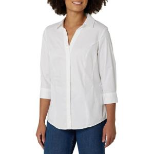 imageRiders by Lee Indigo Womens Bella Easy Care Quarter Sleeve Woven ShirtArctic White