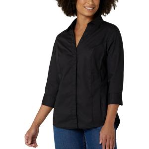imageRiders by Lee Indigo Womens Bella Easy Care Quarter Sleeve Woven ShirtBlack Soot