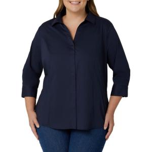 imageRiders by Lee Indigo Womens Plus Size Easy Care  Sleeve Woven ShirtDark Navy
