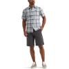 imageLee Mens All Purpose Classic Fit Short Sleeve ShirtConcrete Gray Plaid
