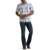 imageLee Mens All Purpose Classic Fit Short Sleeve ShirtOrion BlueWhite Plaid