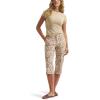 imageLee Womens Ultra Lux Comfort with Flextogo Utility Skimmer Capri PantKhaki Halogen Floral