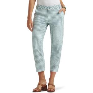 imageLee Womens Gingham 23 Stretch Capri PantNaturalDesert Sage Gingham