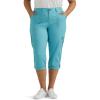 imageLee Womens Plus Size Flextogo MidRise Relaxed Fit Cargo Capri PantBay Blue