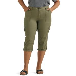 imageLee Womens Plus Size Flextogo MidRise Relaxed Fit Cargo Capri PantDeep Lichen Green