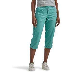 imageLee Womens Plus Size Flextogo MidRise Relaxed Fit Cargo Capri PantDusty Jade
