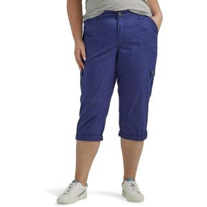 imageLee Womens Plus Size Flextogo MidRise Relaxed Fit Cargo Capri PantMedieval Blue