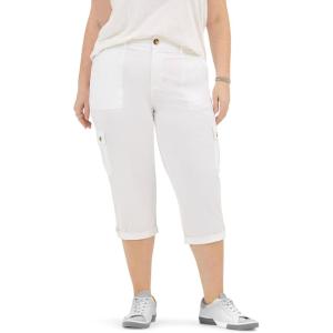 imageLee Womens Plus Size Flextogo MidRise Relaxed Fit Cargo Capri PantWhite