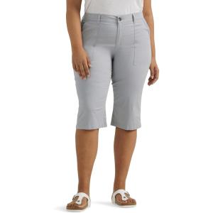 imageLee Womens Plus Size Ultra Lux Comfort with Flextogo Utility Skimmer Capri PantMaterial Gray